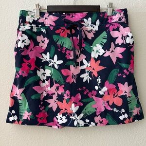 SPEEDO Women’s Lightweight Swim Skort‎ | Navy Hibiscus Rose Violet | Size Medium